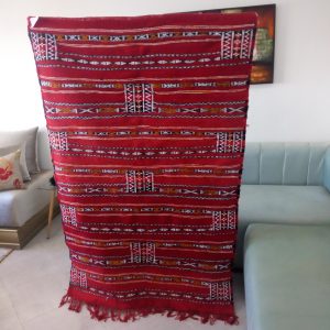 Majestic Red Berber Rug - Vibrant Moroccan Hand-Knotted Masterpiece
