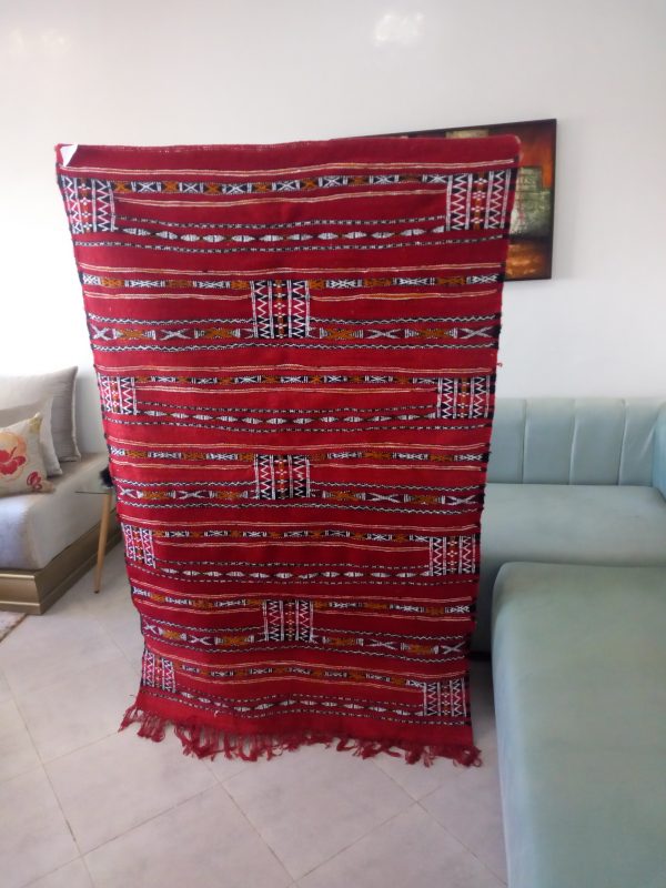 Majestic Red Berber Rug - Vibrant Moroccan Hand-Knotted Masterpiece