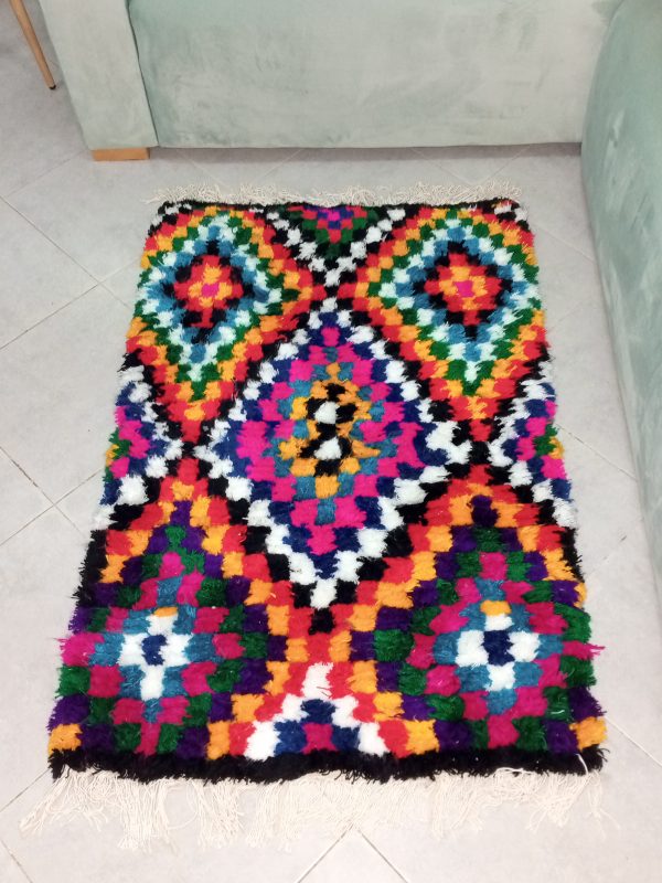 Moroccan Berber Vibrant Colorful Large Diamond Medley Carpet