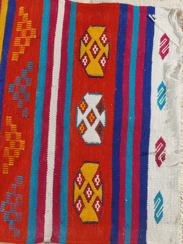 Authentic Moroccan Red Handmade Berber Rug Dimensions Length: 49 inches, Width 21 inches - Image 3