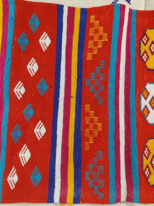 Authentic Moroccan Red Handmade Berber Rug Dimensions Length: 49 inches, Width 21 inches - Image 4